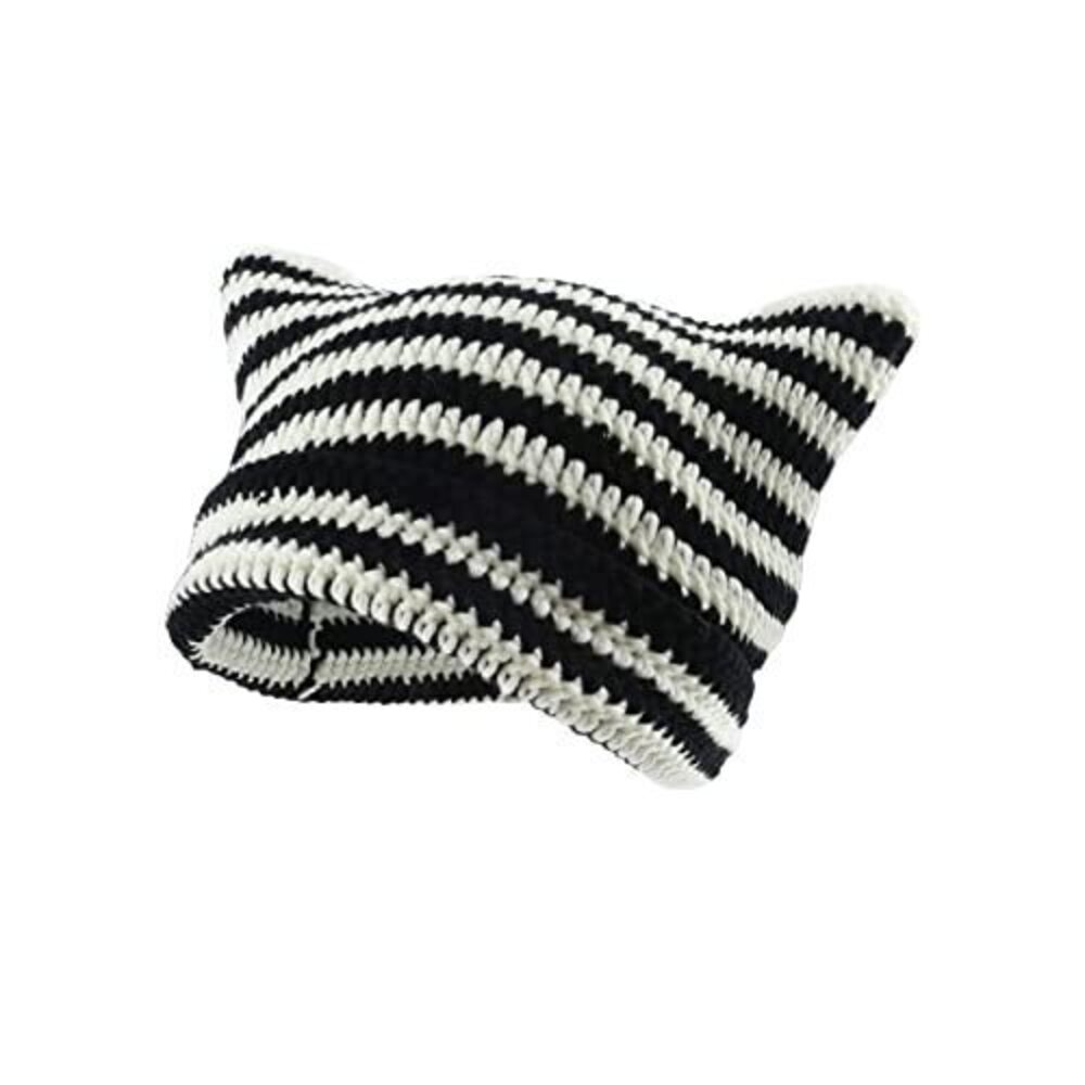 9448 Crochet Hats Vintage Beanies Fox Hat Grunge Goth Beanies Hat Y2K